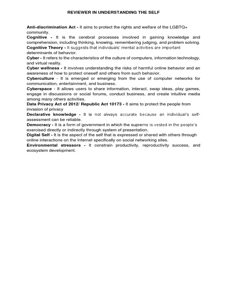 Reviewer understanding the self pdf cyberspace privacy