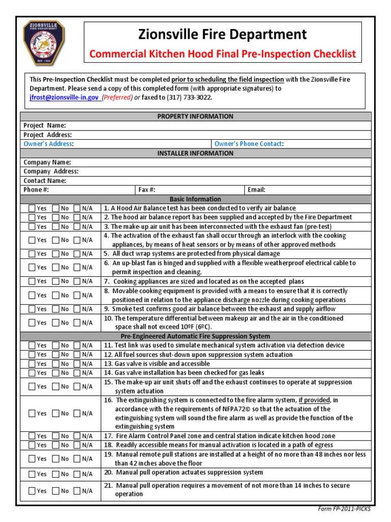 Commercial Kitchen Inspection Checklist PDF Valve Home Appliance