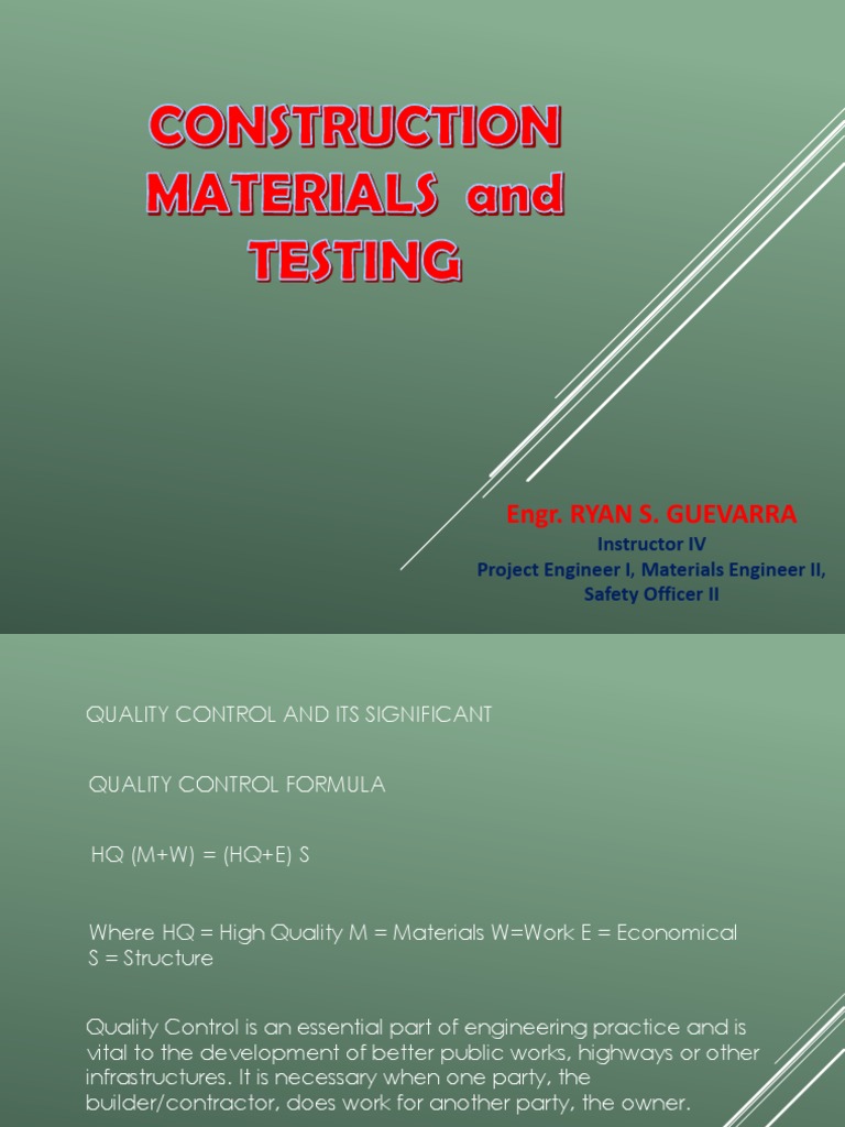 Importance of Materials Testing in Construction | PDF | Concrete ...