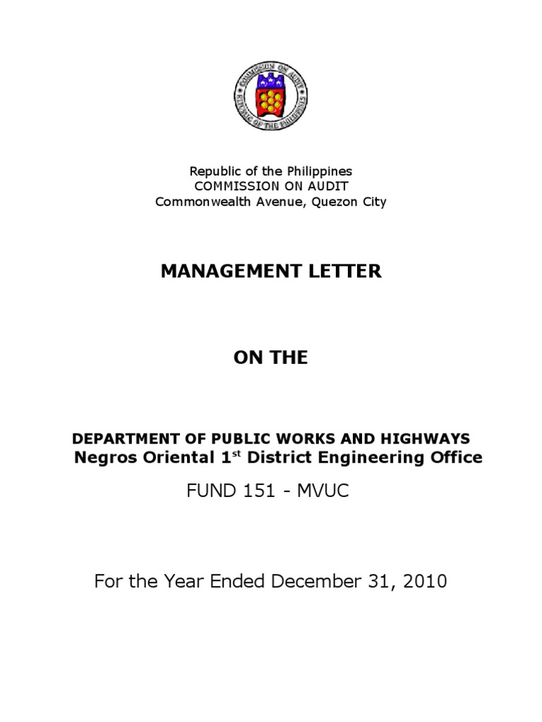 Management Letter: Fund 151 - Mvuc | PDF