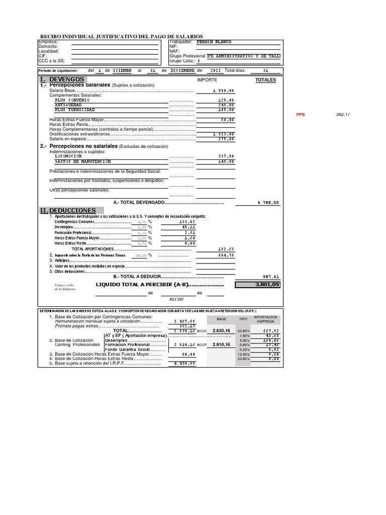 Tema 5. Nóminas | PDF | Salario | Relaciones laborales