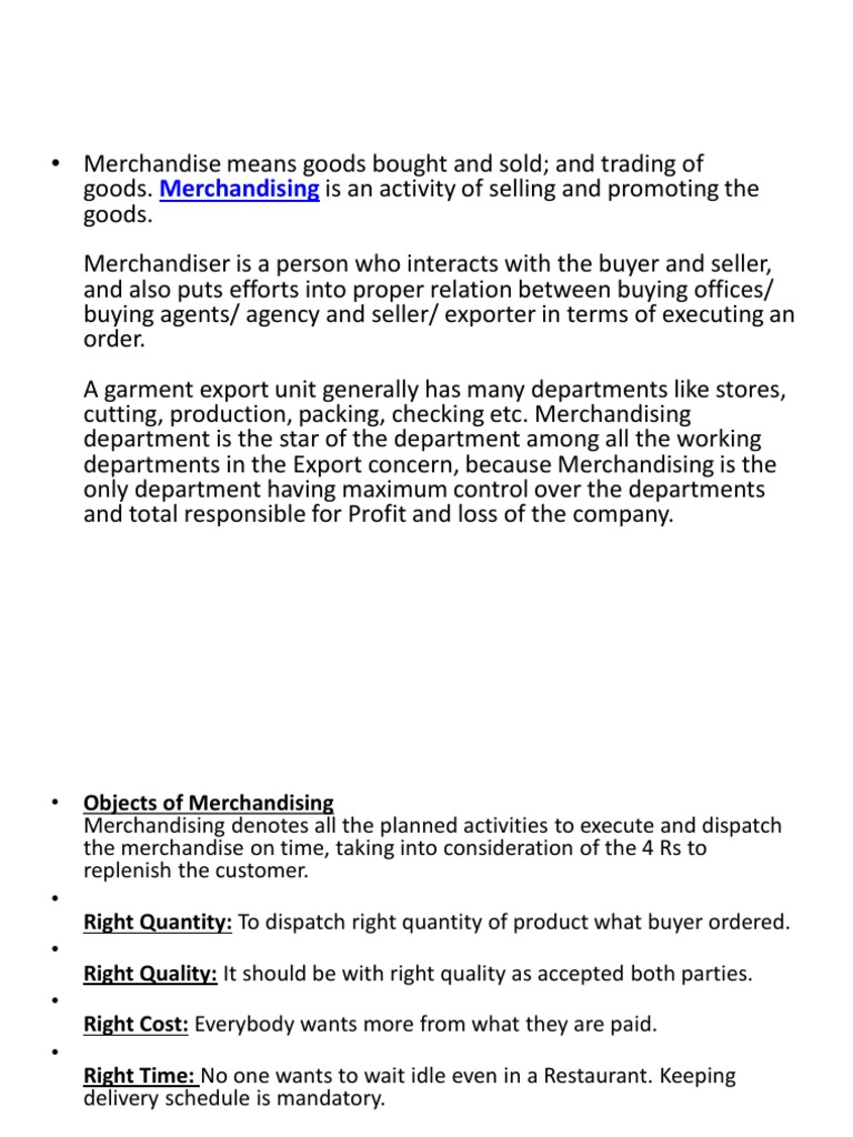 Merchandising PDF Retail Merchandising