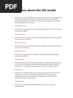 Questions About The OSI Model