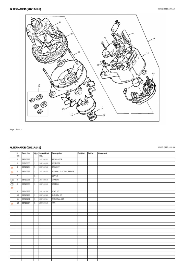 Alternator Parts List and Details | PDF | Home & Garden | Technology ...