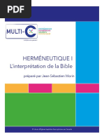 Hermeneutique - L'interprétation de la Bible - Jean Sebastien Morin