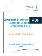 Optimisation de La Télé-Alimentation Des Systèmes RFID UHF Grâce À La Modélisation Comportementale Du Lien RF