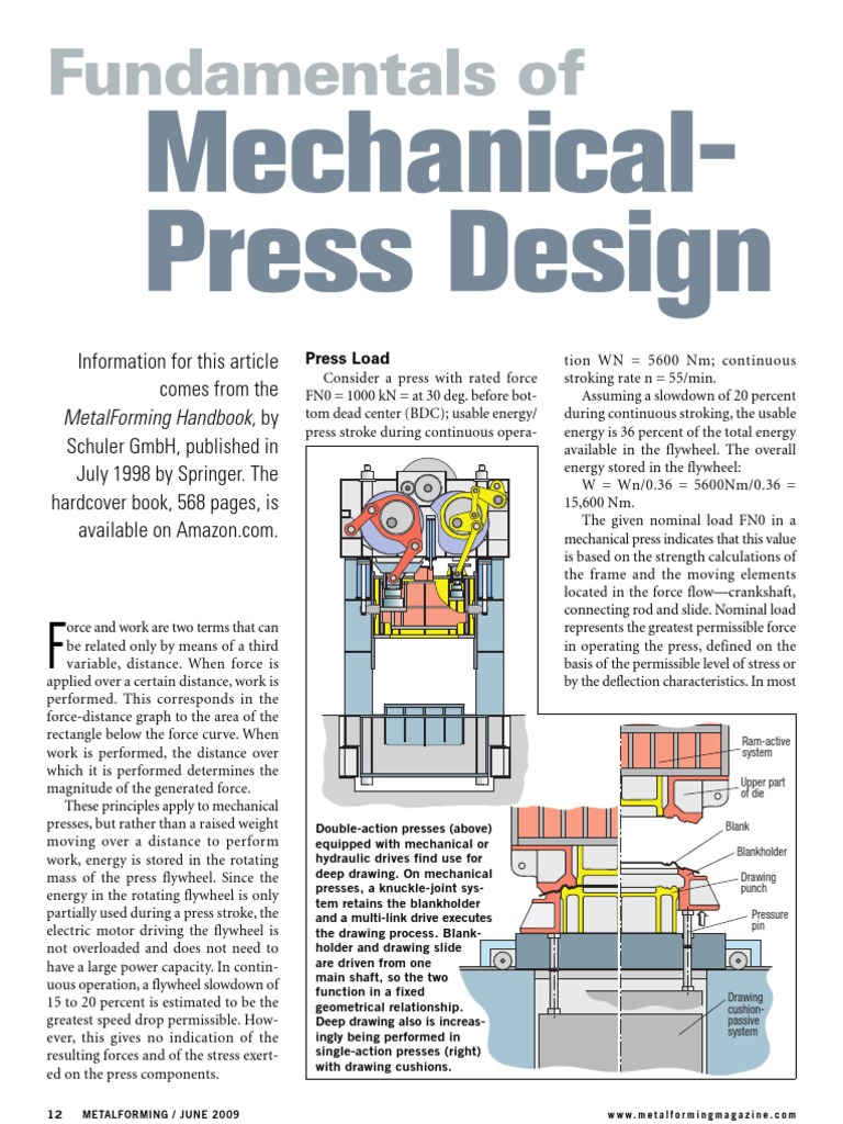 Mechanical Press Design Fundamentals | PDF | Transmission (Mechanics ...