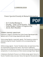 Modern Digital Communication: Power Density Spectrum and Mutual Information