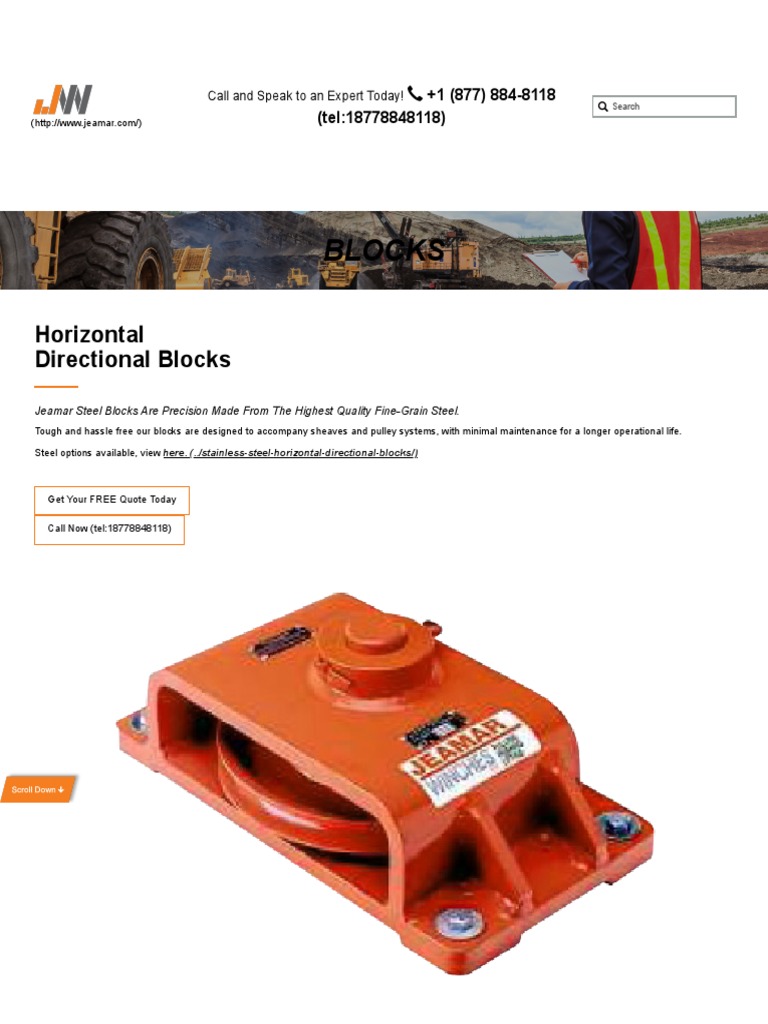 Horizontal Directional Blocks Jeamar Winches Download Free PDF Bearing (Mechanical