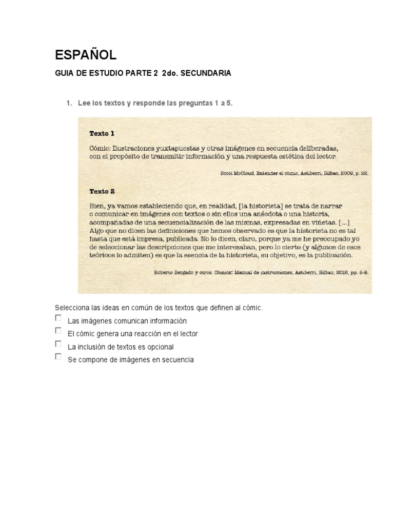 Secundaria Segundo Guia Parte 2 | PDF