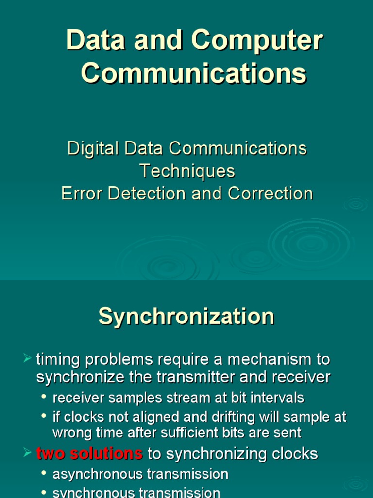 010 Error Detection and Correction (CH 10) PDF Error Detection And
