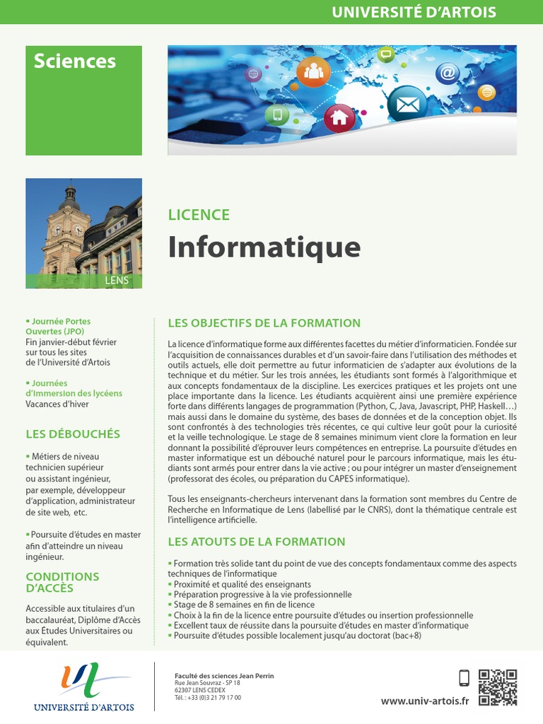 Fiche Licence Informatique BD | PDF | Informatique | Langage de ...