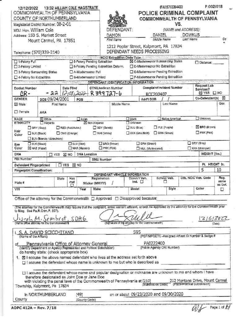 Criminal Complaint Pdf