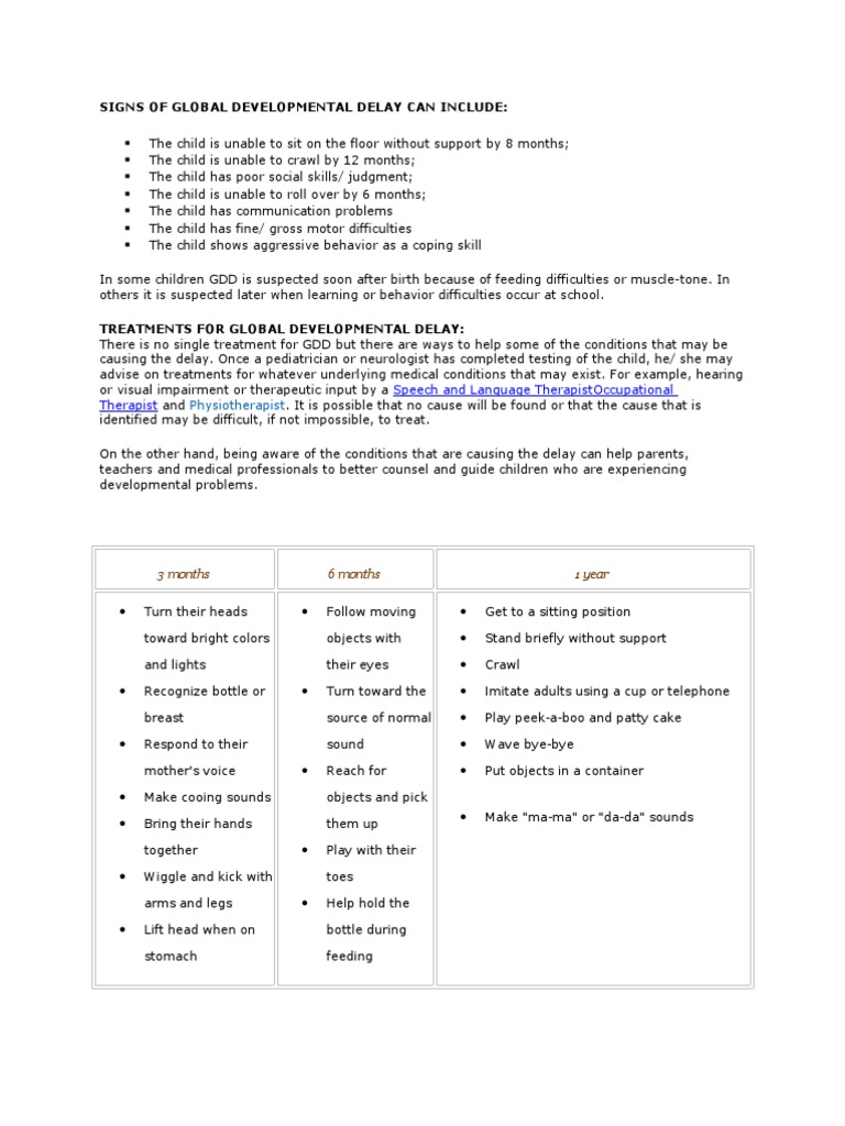Understanding Global Developmental Delay | PDF | Child Development ...