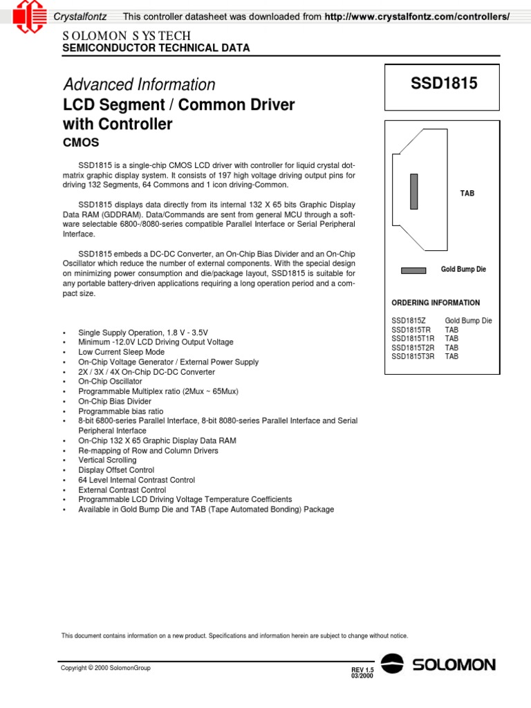SSD1815 v1.5 PDF Input/Output Power Supply