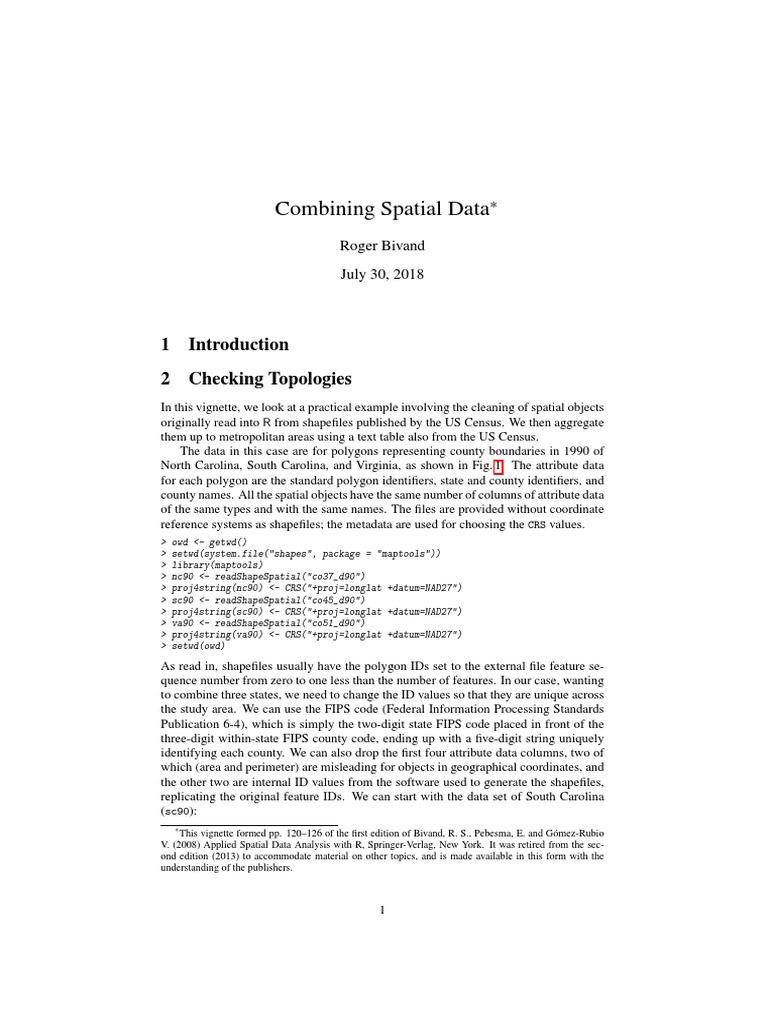 Combining Spatial Data 1 2 Checking Topologies PDF Identifier
