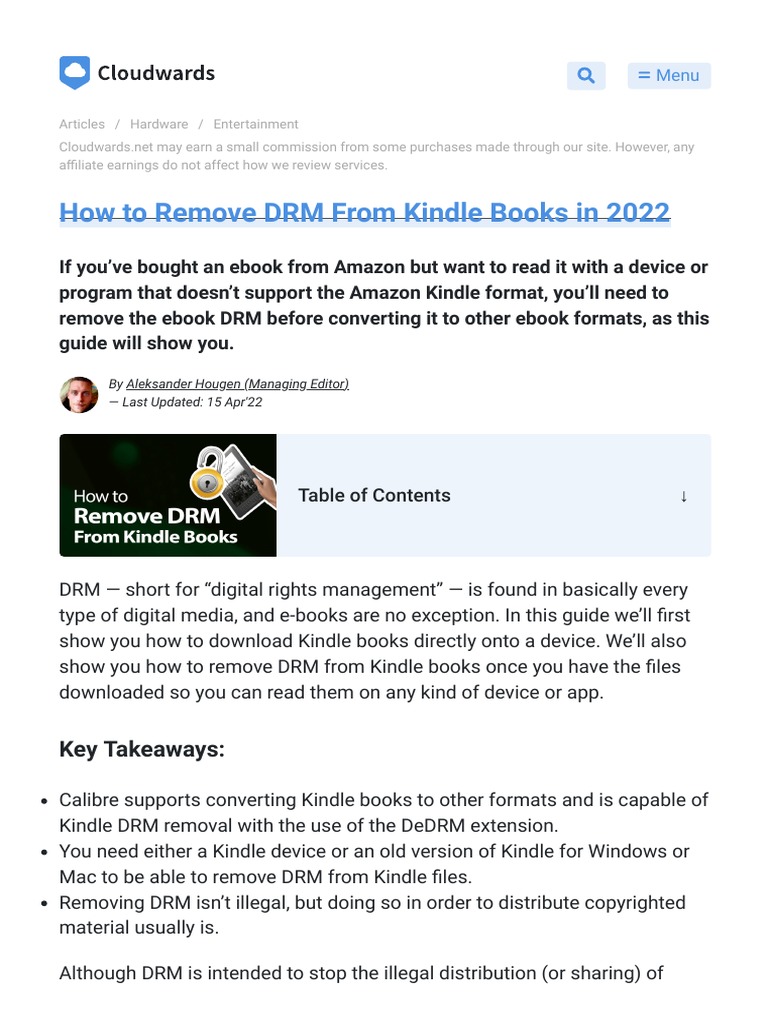 How To Remove DRM From Kindle Books (DRM-free Books 2022) 175019 | PDF |  Amazon Kindle | Digital Rights Management