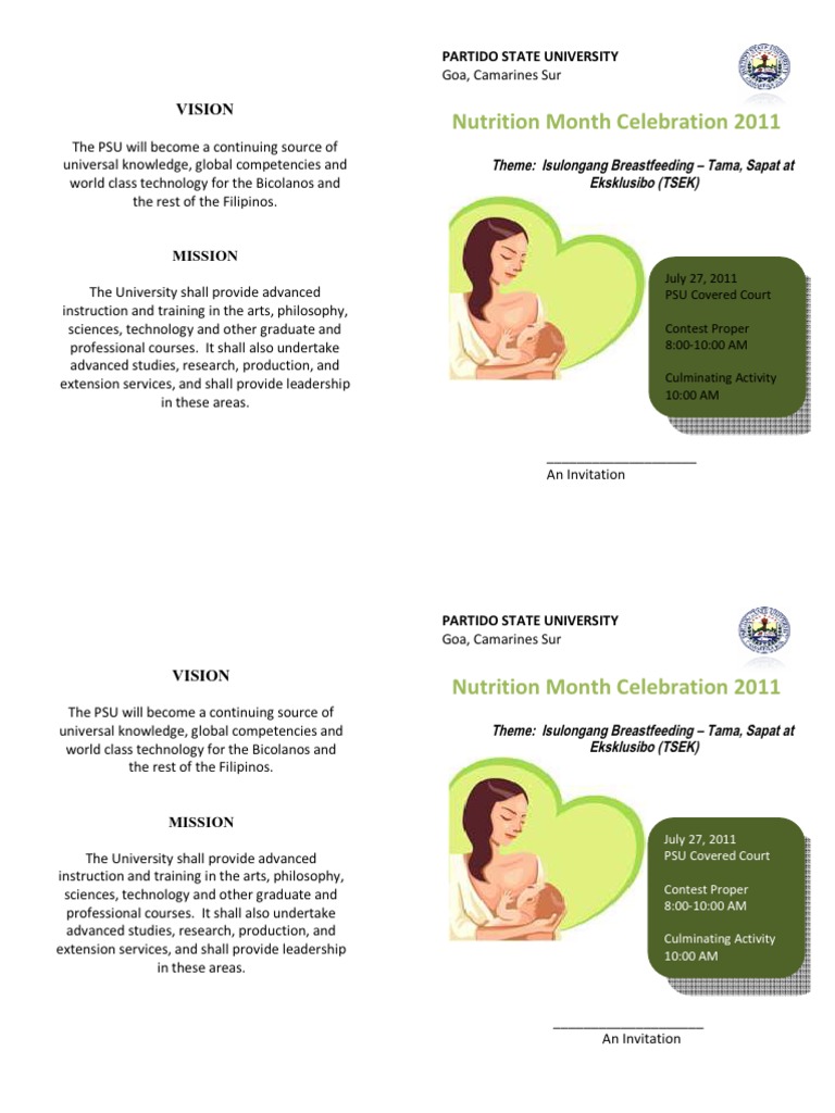 Sample Opening Prayer For Nutrition Month Program