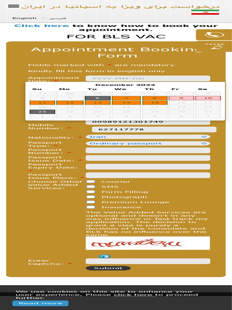 Iran Spain Visa Spain Visa For Iran How To Book Your Appointment For