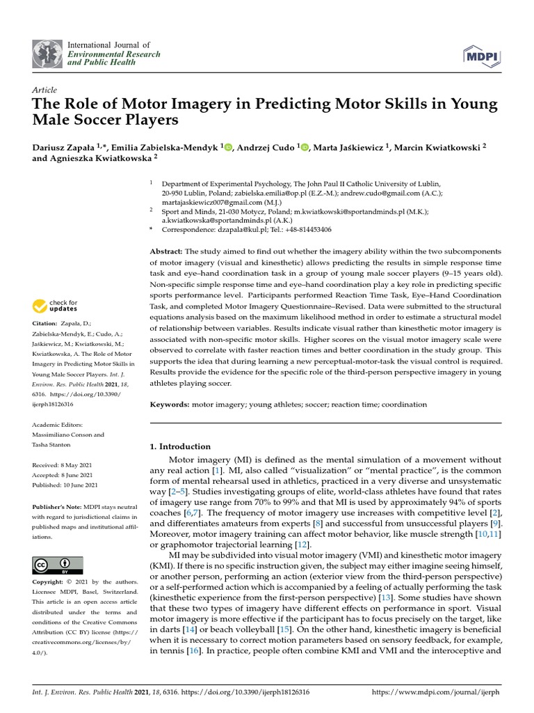 Ijerph 18 06316 | PDF | Mental Chronometry | Mental Image