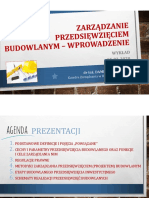 Wykład 3 - Zarządzanie Przedsięwzięciem Budowlanym (Wprowadzenie Do Zagadnienia)_DW