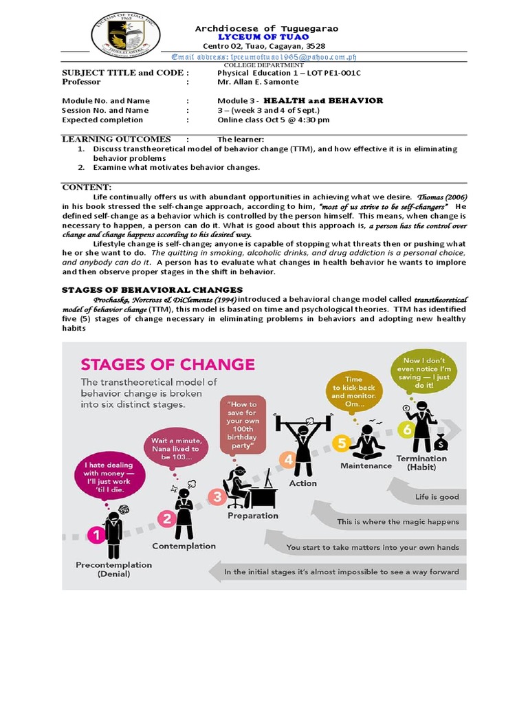 Module 3 Health and Behavior | PDF | Behavior | Motivation