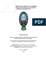 Universidad Mayor de San Andrés: Facultad de Ciencias Puras Y Naturales Carrera de Informática