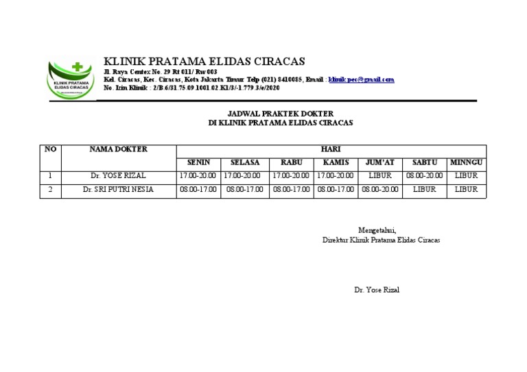 Jadwal Dokter | PDF