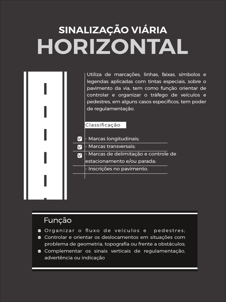 Sinalização Horizontal Completa | PDF | Tinta | Tráfego