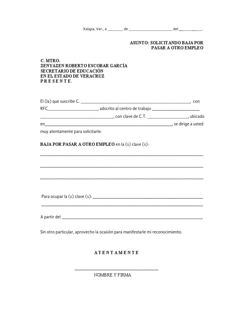 Solicitud de Baja Laboral en Cuba | PDF