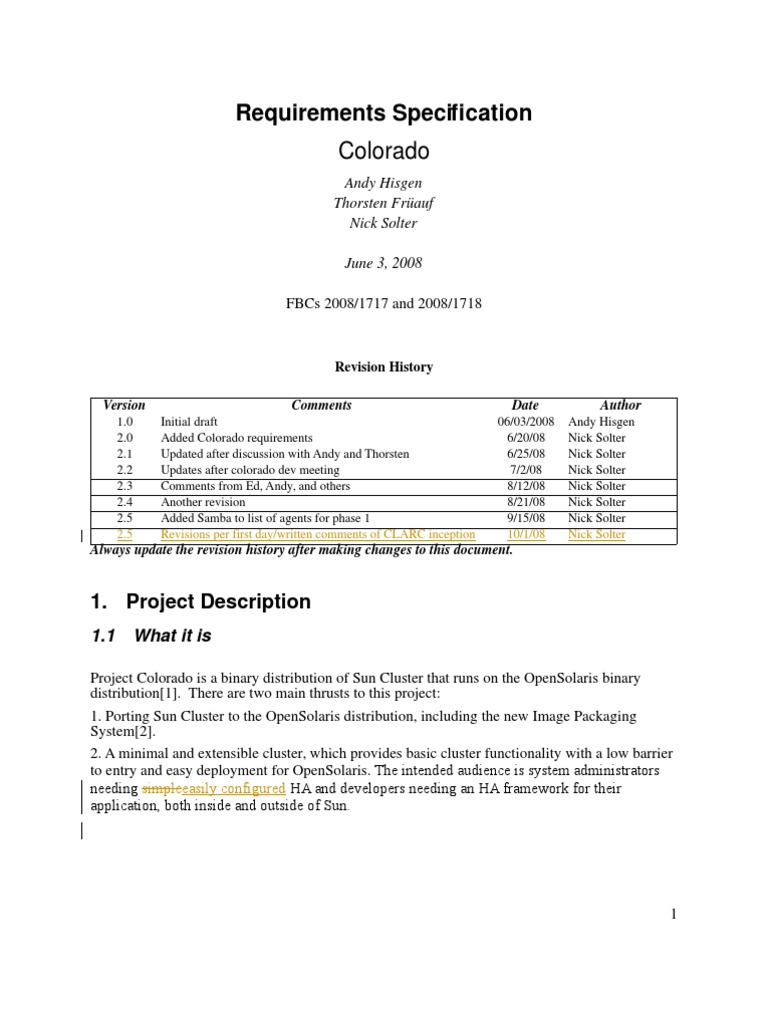 Colorado Project Requirements Overview | PDF | Computer Cluster ...