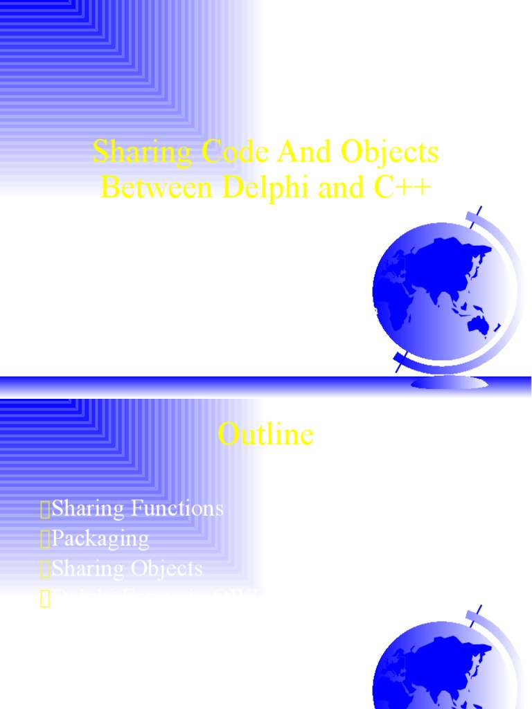Sharing Delphi and C++ Code Examples | PDF | Class (Computer ...