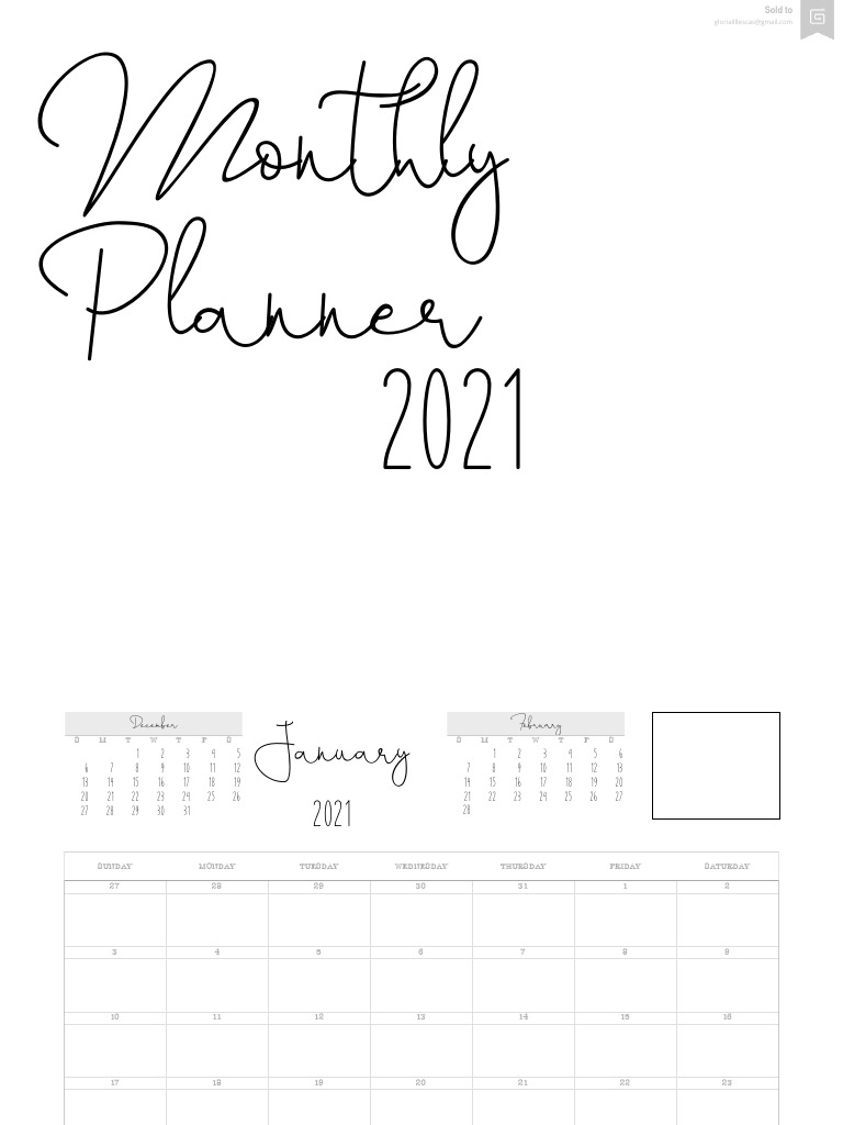 Monthly Planner PDF