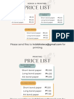 Services Package Price List Facebook Post
