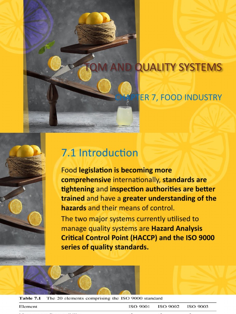 GROUP II PPT (2 5pm) Chapter 7, Food Industry PDF Audit Iso 9000