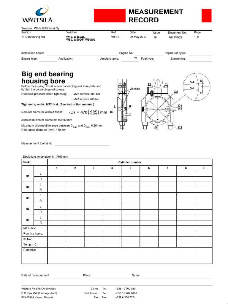 Big End Bearing Housing Bore (Records) PDF