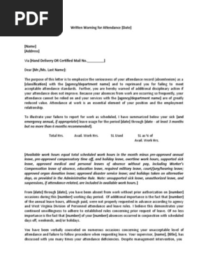 Written Warning - Attendance (1)