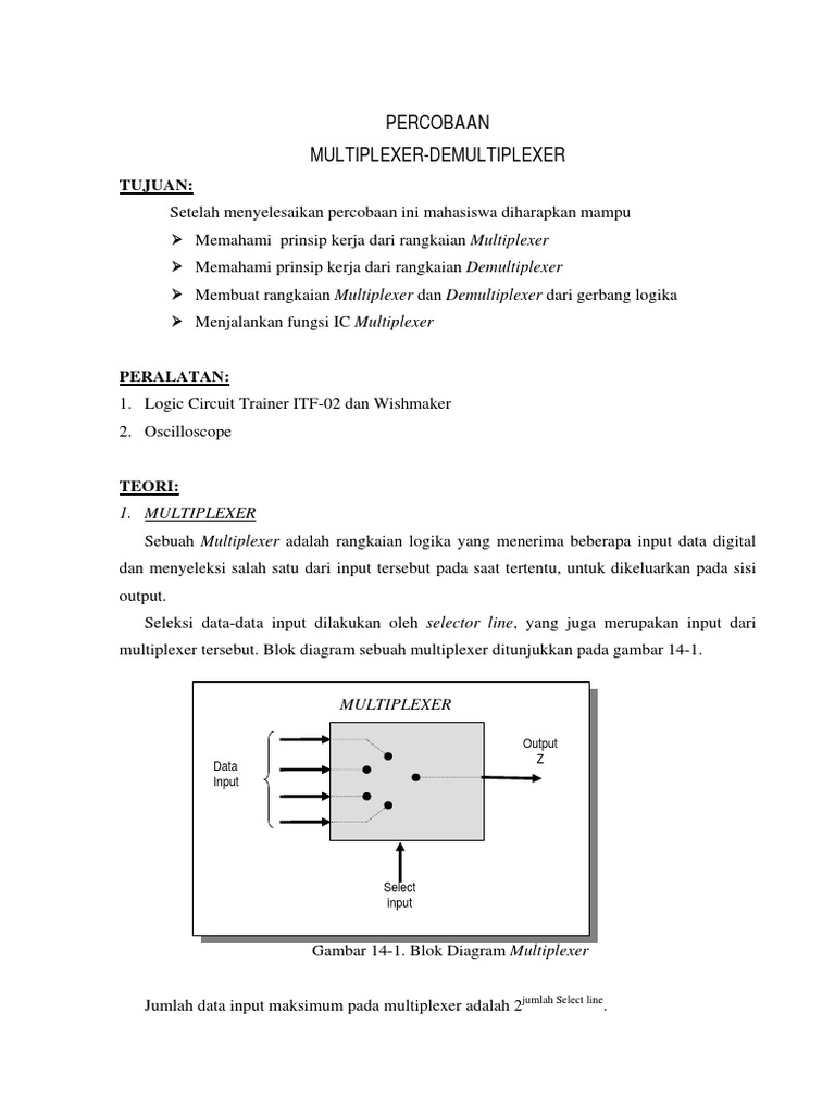 PRINSIP KERJA MULTIPLEXER DAN DEMULTIPLEXER | PDF