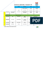 Horario de Clases Del 1º Grado "B": Recreo