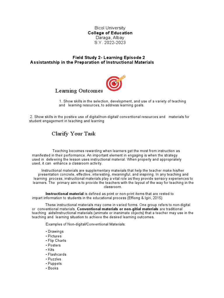 Preparing Effective Digital and NonDigital Instructional Materials to