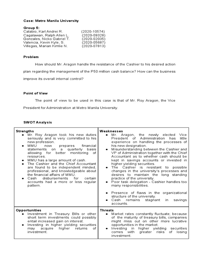 metro manila university case study