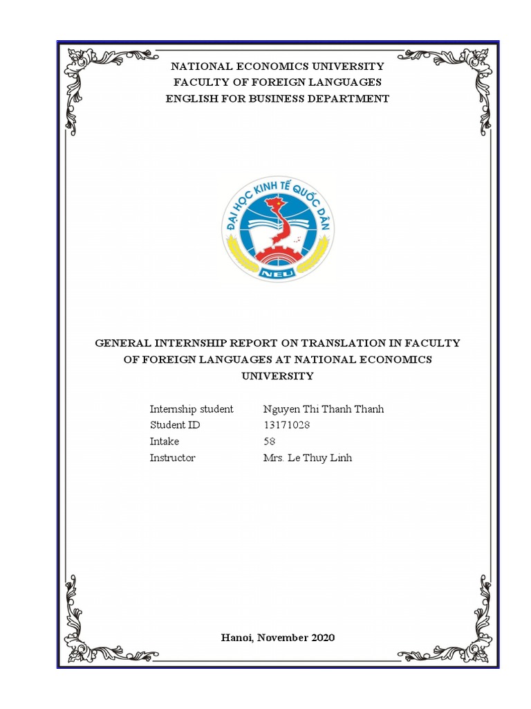 General Internship Report PDF Translations Teachers