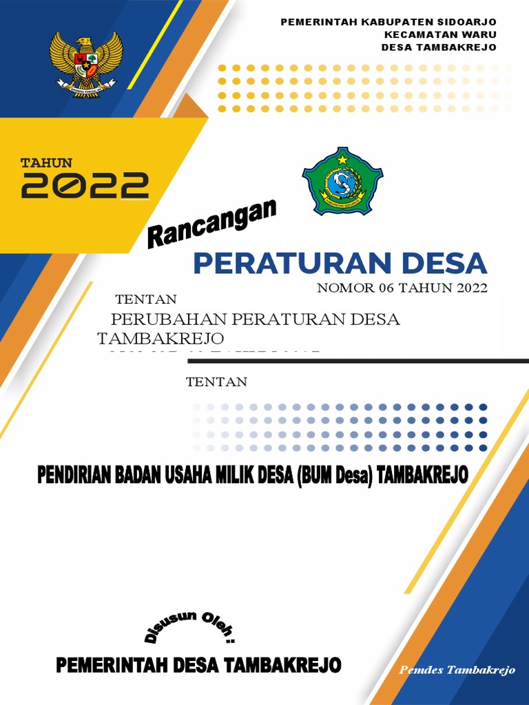 Perubahan Peraturan Desa Tambakrejo | PDF | Pengelolaan Keuangan & Uang