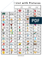 CVC Word List Picture Flashcards