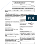 Examen Bimestral de Biología 3bte 4to Sec