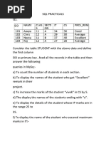 SQL Practicals Class 12