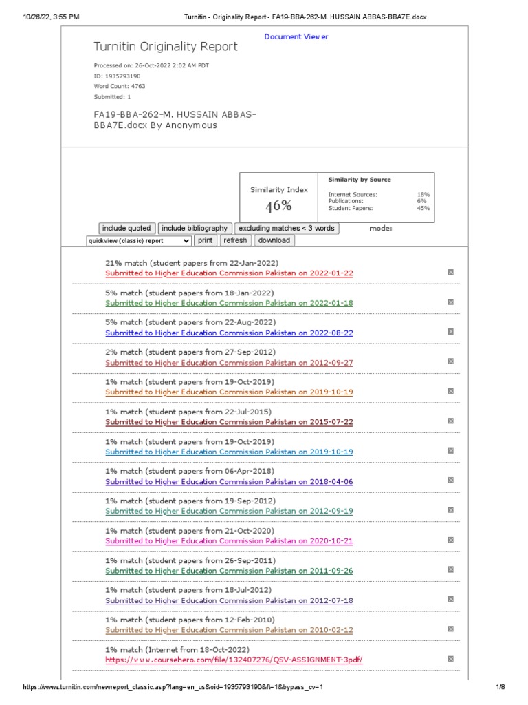 Turnitin Originality Report for BBA262 | PDF | Cheque | Banks