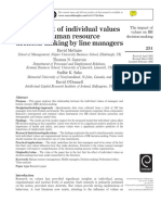 The Impact of Individual Values On Human Resource Decision-Making by Line Managers