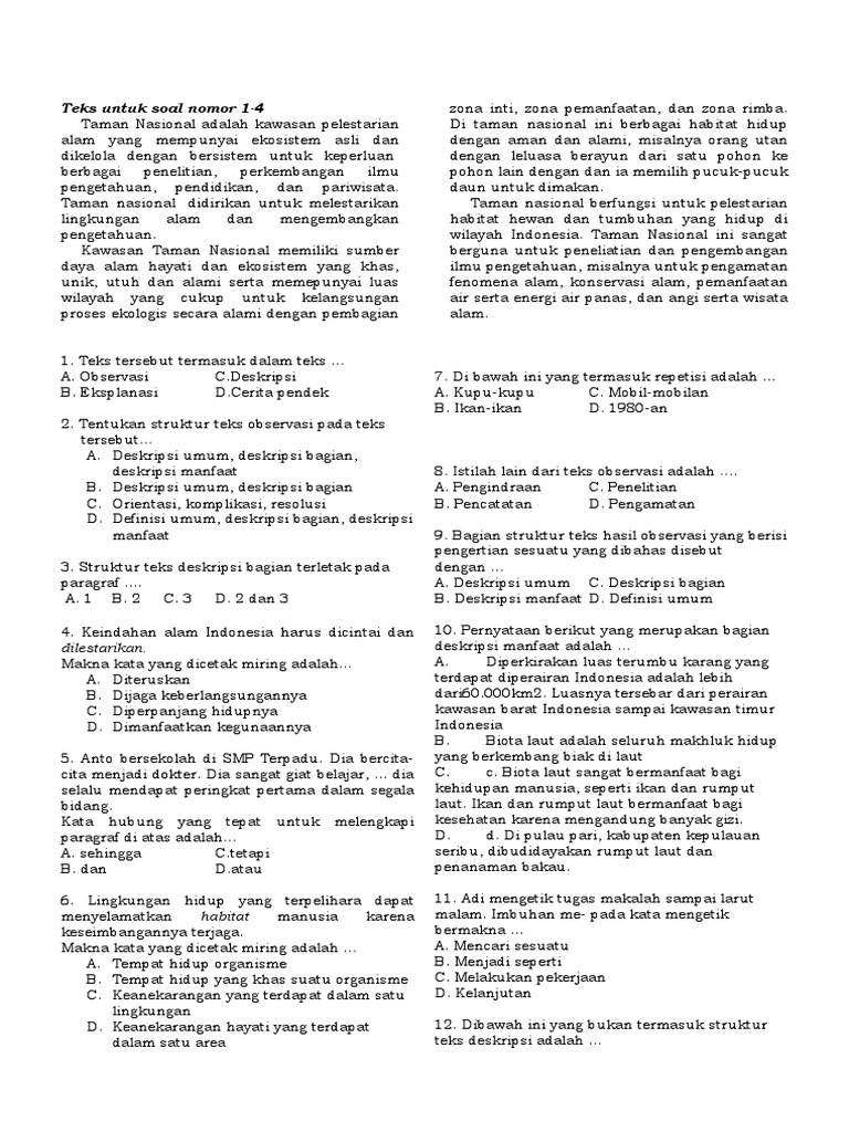 Soal BINDO 7 | PDF
