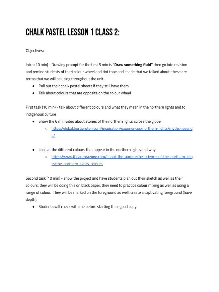 Chalk Pastel Lesson 1 Class 2 PDF